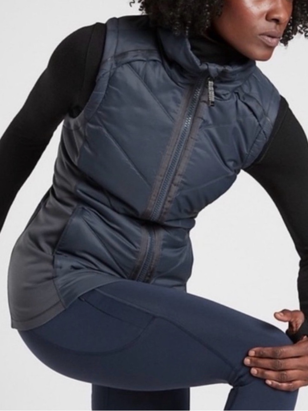 NWOT Athleta Rock Springs Quilted Vest in DARK BLUE - 1X